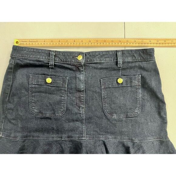 Michael Kors size 16 dk blue denim flounce skirt‎ with ruffle frayed hem $98 - Picture 7 of 8